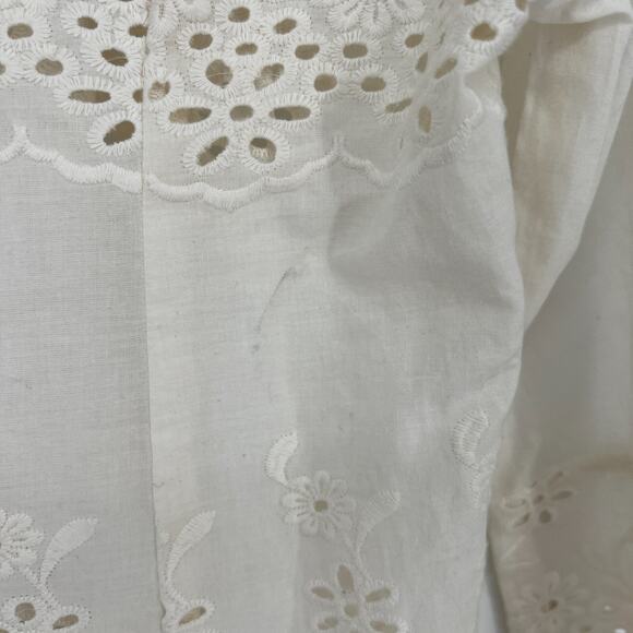 Vtg Crosstree Lane‎ Cardigan Womens S White Eyelet Lace Boho Floral Cottage - Picture 8 of 9
